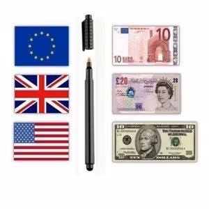 Falschgeld-Detektor-Stift, gefälschter Euro-Geld-Detektor-Stift, Geld, Falschgeld, gefälschte Banknoten, Tester für US-Dollar-Scheine, Euro