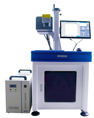 Bearbeiteter und markierter Online-UV-Laser-Datumskodierer/Drucker/Marker, geeignet für Spezialmaterialien mit hoher elektrooptischer Umwandlungsrate