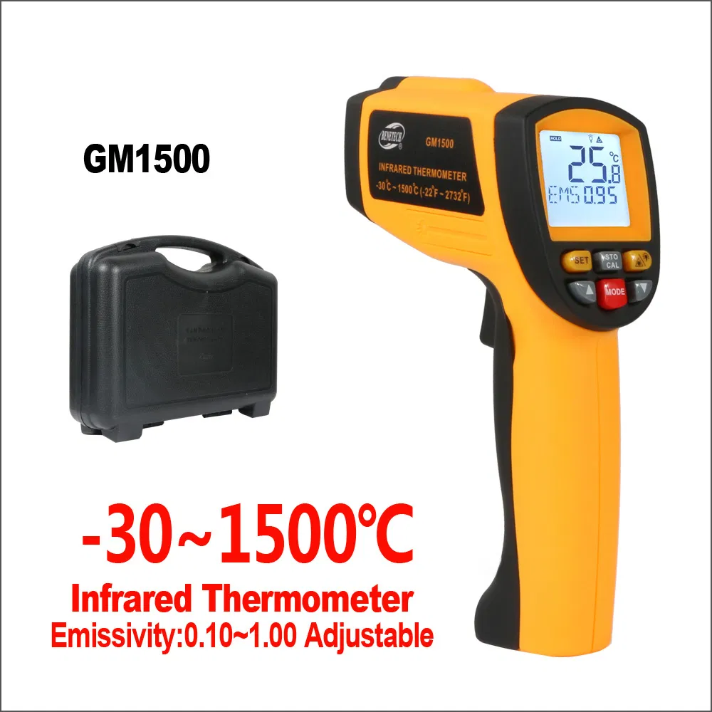Digitales Infrarot-Thermometer, berührungslos, für den Innen- und Außenbereich, elektronische Lasertemperatur