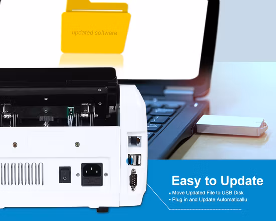 USD, EUR, GBP, CAD, Mxn Bill Value Counting Machine Banknotengeld-Bargeldzähler
